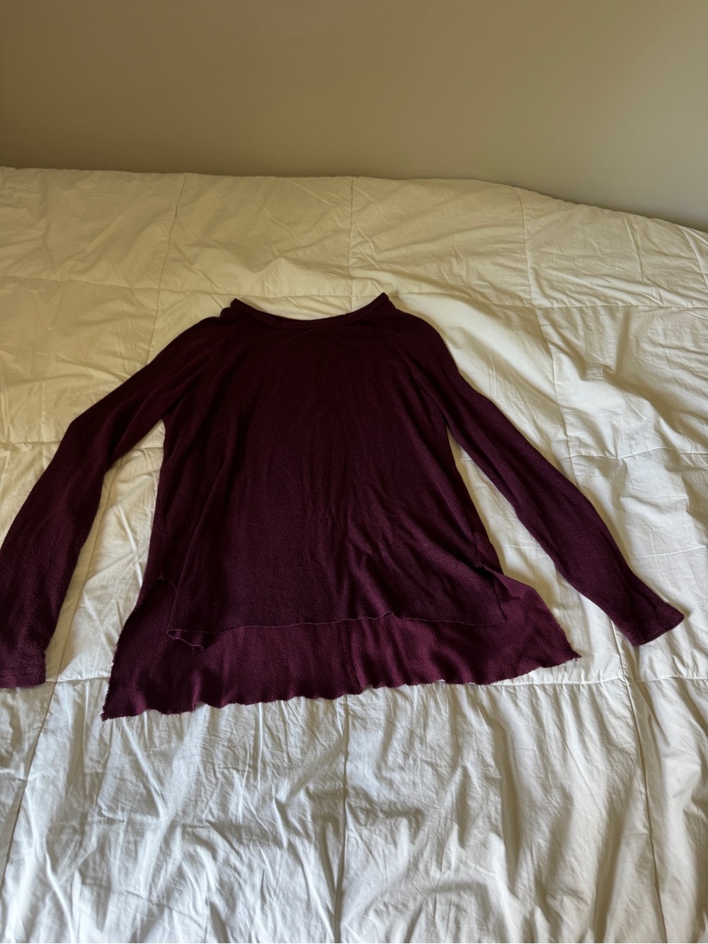 American Eagle Soft & Sexy Plush Long Sleeve Top - Burgundy XS